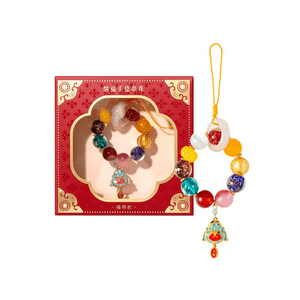 [중국 직배송] 자금성 타오바오 | 행운을 가져다주는 수제 크리스탈 휴대폰 체인 펜던트, 행운 부적, 11mm 단일 비즈