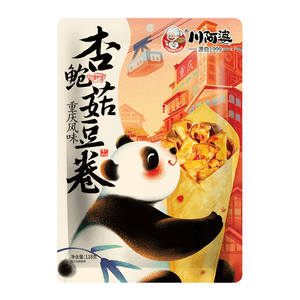 【中国直邮】 汴姑娘 川阿婆杏鲍菇夹心开袋即食休闲办公追剧解馋小零食杏鲍菇豆卷118g*2包