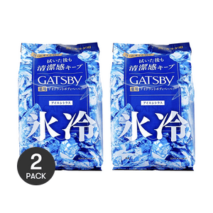 日本MANDOM曼丹 GATSBY傑士派 冰感止汗身體濕紙巾 冰柑橘 大容量 30枚 *2【2份超值裝】