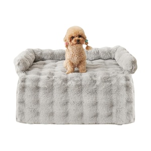 Rabbit Fur 2025 New Dog Mat Winter Thickened Warm Non-slip Pet Pad Cat and Dog Bed Rabbit Fur Pet Pad -Light Gray 1 Piece