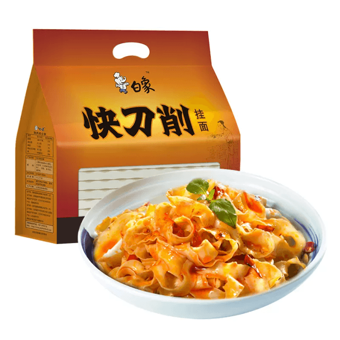 White Elephant Knife Cut Noodles Wide Noodles   Cold Noodles 1000g*1 Bag