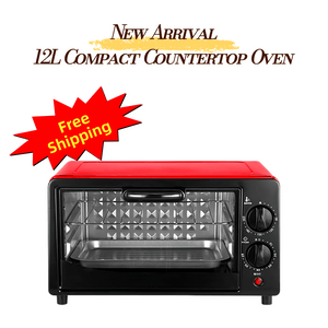 12L Compact Toaster Oven For Small Kitchens, Dorms And Apartments, 600W Mini Countertop Oven With Timer 1 Unit