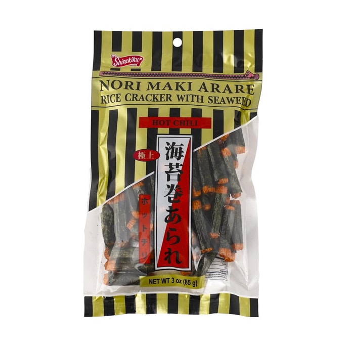 日本SHIRAKIKU讚岐屋 海苔卷 米果米餅零食 辣味 85g