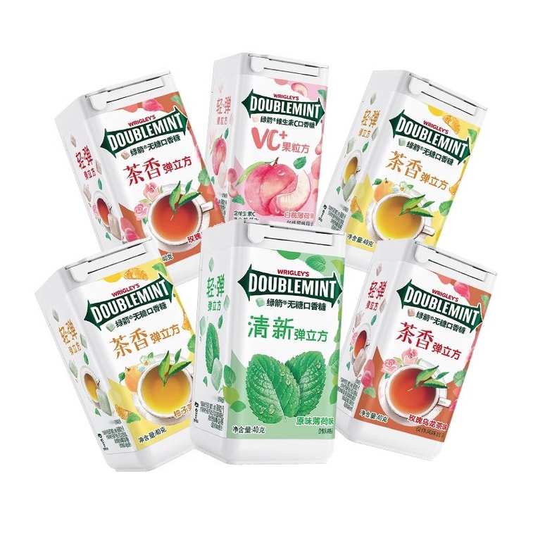 【中国直送】リグレー スペアミント チューインガム グレープフルーツ＆ジャスミン風味 キシリトール ストロベリー＆レモン＆ミント フレッシュニングブレスキャンディ 40g/ボトル 5