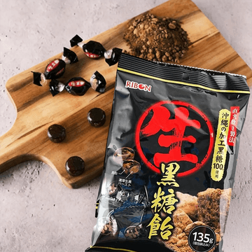 日本RIBON理本 生黑糖 冲绳黑糖硬糖 135g【慢火熬制 焦香浓郁】