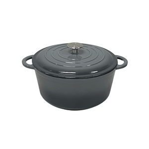 5 Quart Enameled Cast Iron Dutch Oven - Gray - Kitchen Essentials - Perfect for Bread Baking, Braising, Marinating & Slow Cooking - Features Moisture-Sealing Lid & Dual Handles