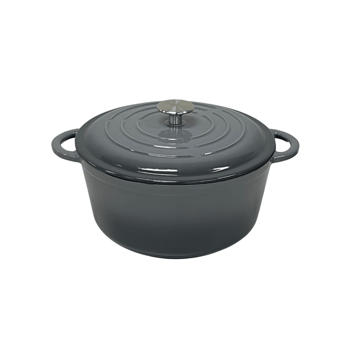 5 Quart Enameled Cast Iron Dutch Oven - Gray - Kitchen Essentials - Perfect for Bread Baking, Braising, Marinating & Slow Cooking - Features Moisture-Sealing Lid & Dual Handles