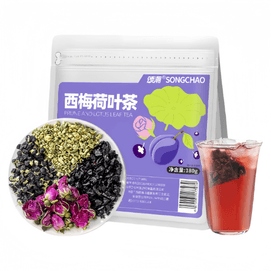 Prune Lotus Leaf Tea with Black Goji Berry and Rose Tea Bag 180g*1 Pack