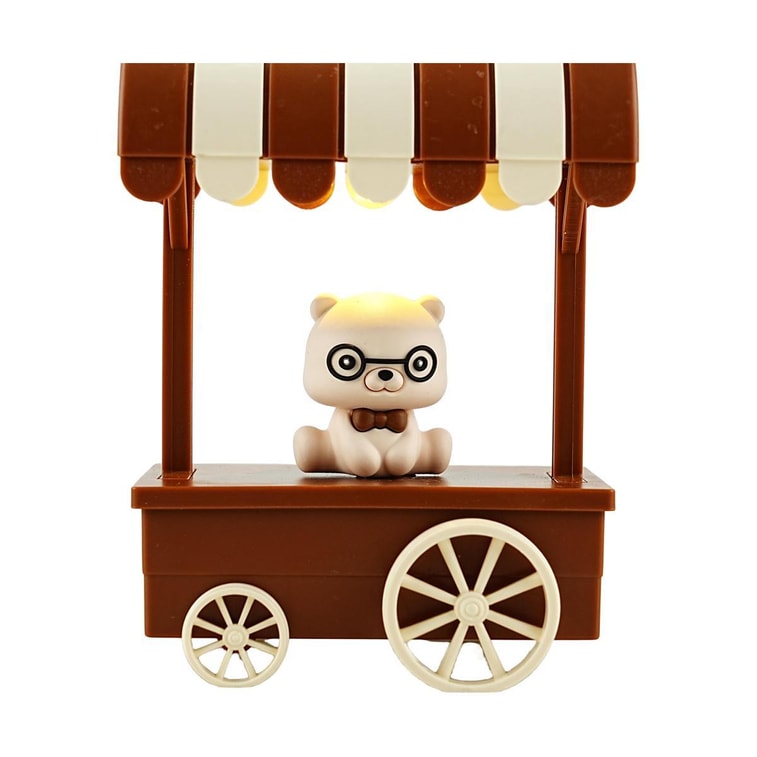 Cute Bear Cart Desk Lamp/Deep Coffee/LED White Light/USB Charging/Light Selection/Battery Capacity 300MA/Material ABS/PP 5