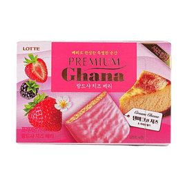 韩国LOTTE乐天 Premium Ghana 芝士莓果猫舌饼 91g