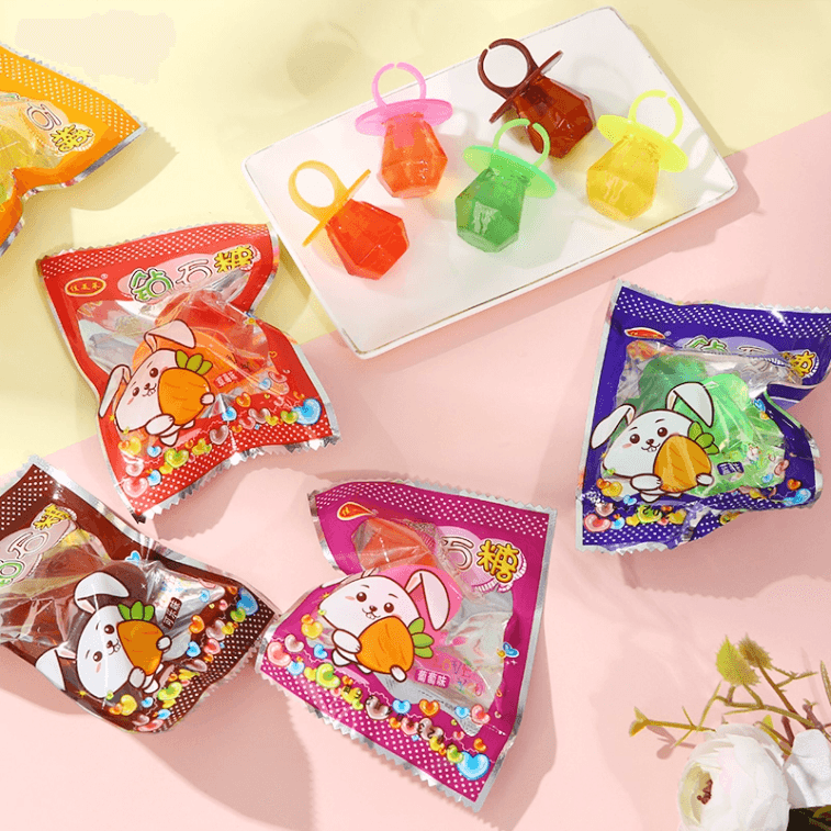 [중국 직송] 가미양 라이 다이아몬드 캔디 어린 시절 추억의 반지 캔디 어린 시절 롤리팝 어린이 캔디 젖꼭지 캔디 캐주얼 스낵 혼합 맛 12g * 10 팩 3