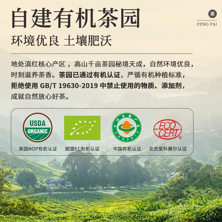鳳牌 有機紅茶 雲南滇紅茶葉 白金臻品經典58 100克 4