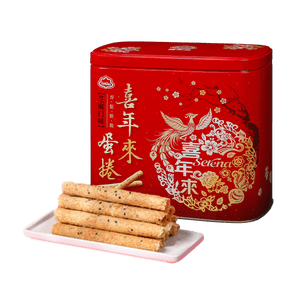 台灣喜年來 芝麻蛋捲禮盒 鐵罐裝 512g