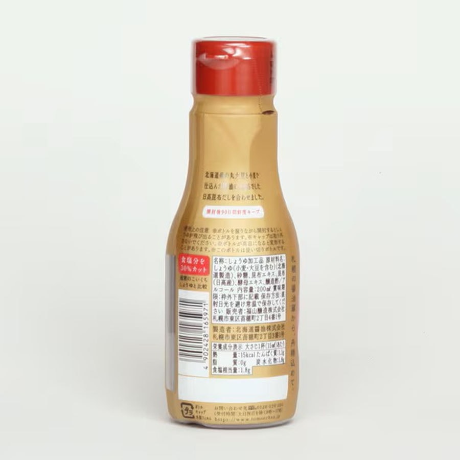 【日本直郵】 日本 TOMOE 道民的醬油 日高海帶昆布醬油 低鹽醬油 200ml