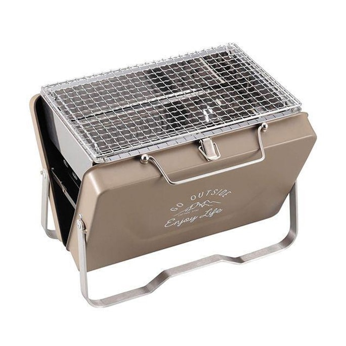 CAPTAIN STAG MONTE V Type Portable Folding BBQ Grill #Khaki