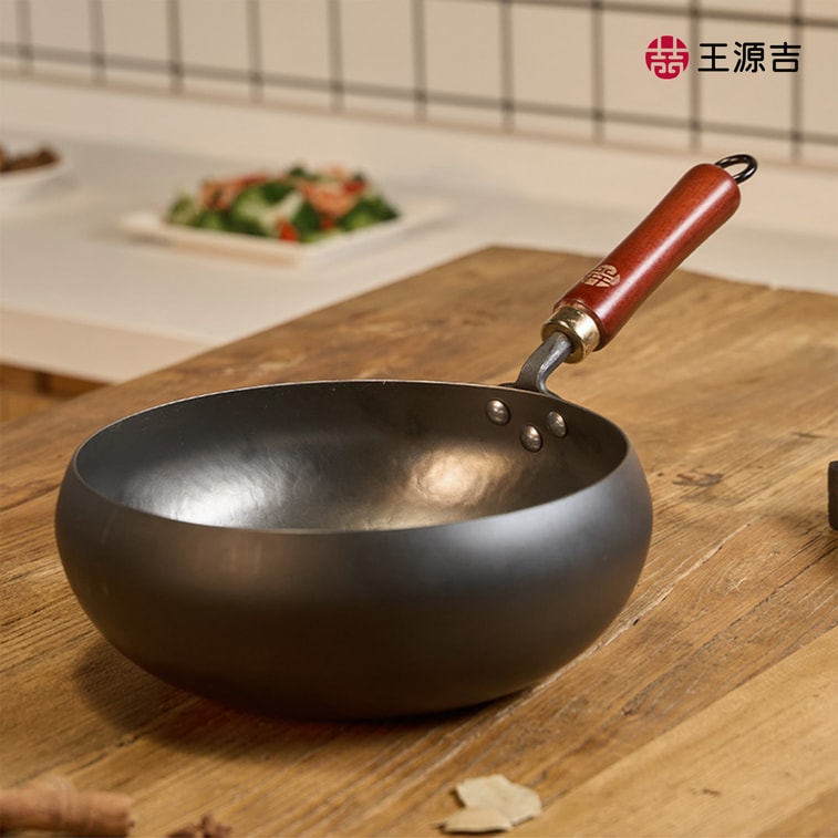 王源吉 🍄赠可可爱爱蘑菇铲🍄❗真 质感王者❗【炒出人间烟火气】  24cm 纯手工锻打炒锅 中式铁锅 章丘大肚炒锅 - 食材可以在锅里过山车! 400年老手艺,咱信得过! 9