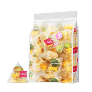 [중국 직배송] 중민표향 패션프루트 금귤 레몬차, 녹차 귤차, 즉석 음료, 여름 음료, 허브티 티백, 10개입