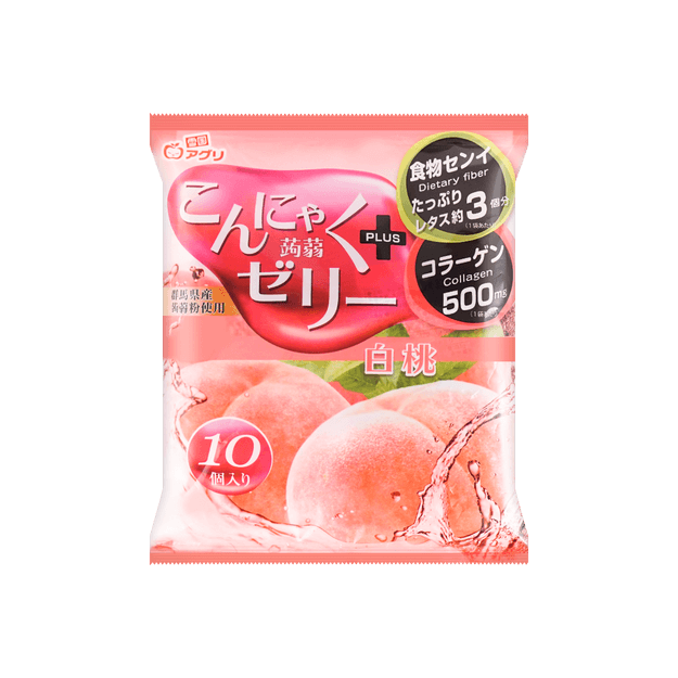 商品详情 - 日本YUKIGUNI AGURI 雪国蒟蒻果冻 蜜桃味 10個 187g - image  0
