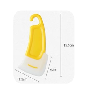 日本 日本KM 日式硅胶刮刀洗碗机刮板厨房多功能刮板头部耐热100°C黄柄宽头款1只