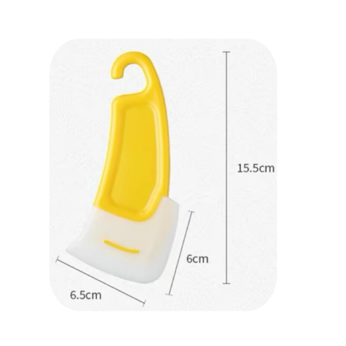 日本 日本KM 日式硅胶刮刀洗碗机刮板厨房多功能刮板头部耐热100°C黄柄宽头款1只