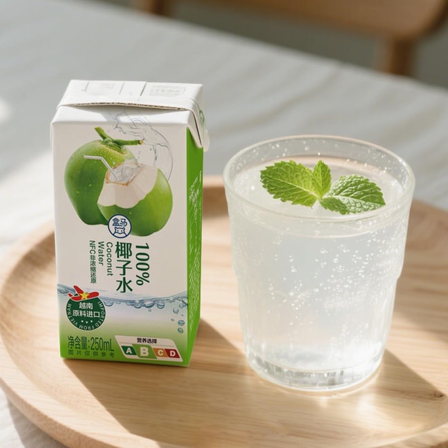 100% Coconut Water, 8.82 oz【No Additives, Rich in Electrolytes】