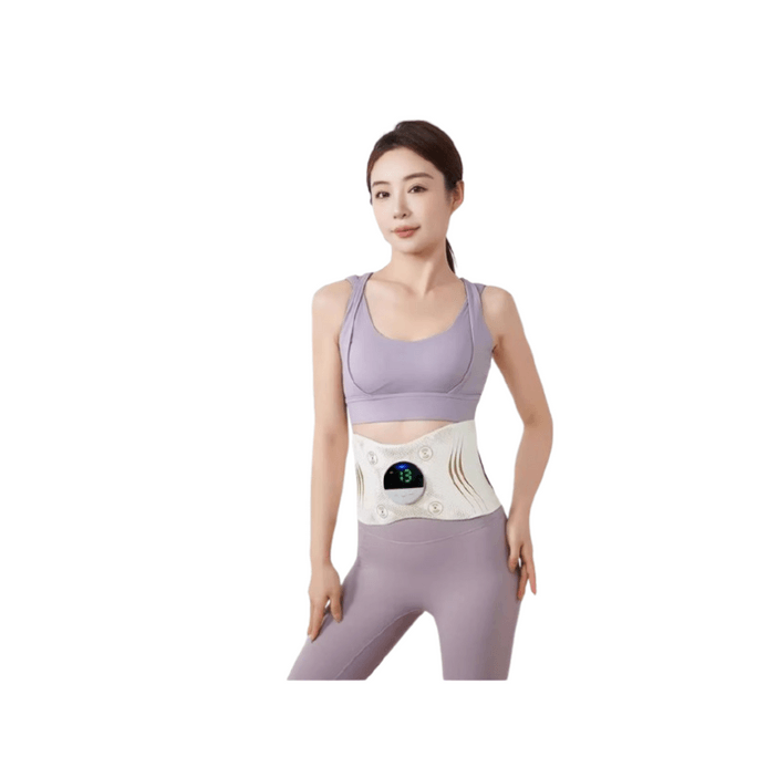 EMS Abdominal Massage Belt for Fat Reduction and Toning - White