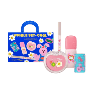 Nude Blur Tint Wiggle Wiggle Set, #02 Cool Basket - Tint#06 + Blusher#12 + Aegyo-sal Maker#02 + Hair Roll