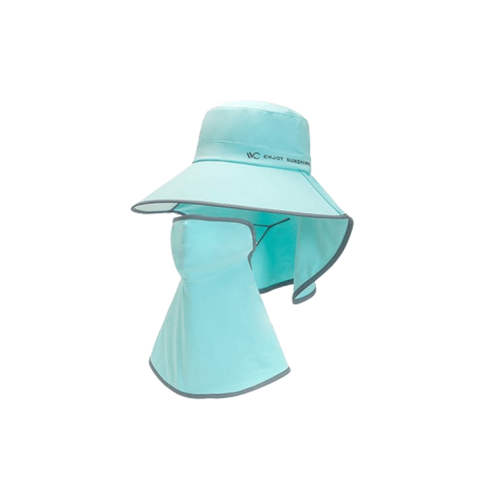 Sunscreen UV beach sun hat cover face leisure sports outdoor sun hat face protection mask light blue