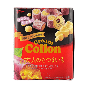 日本GLICO格力高 COLLON 红薯奶油夹心威化卷 48g 【季节限定】【和风红薯味】