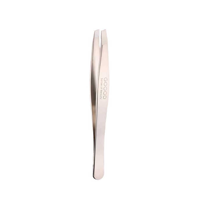 High-precision eyebrow clip small tweezers champagne gold - diagonal mouth (with storage box) *1 piece