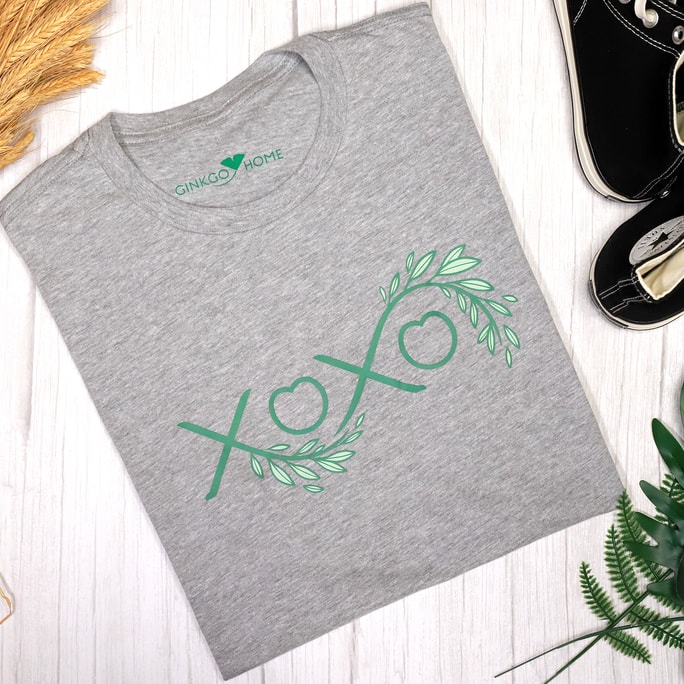 美國 GINKGOHOME XOXO 短袖T卹 淺灰色 M