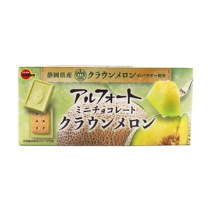 日本BOURBON波路夢 ALFORT帆船 迷你巧克力餅乾 靜岡皇冠甜瓜味 哈密瓜味 12個裝 60g【季節性限定口味】