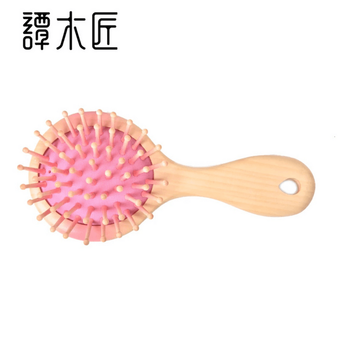 TAN'S譚木匠 桃花護髮櫻花粉氣囊木梳子1個 天然白象牙木