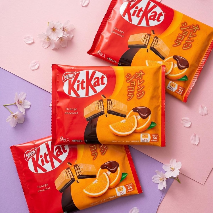 日本NESTLE雀巢KITKAT奇巧橘子味巧克力威化饼干9枚入104g - 亚米