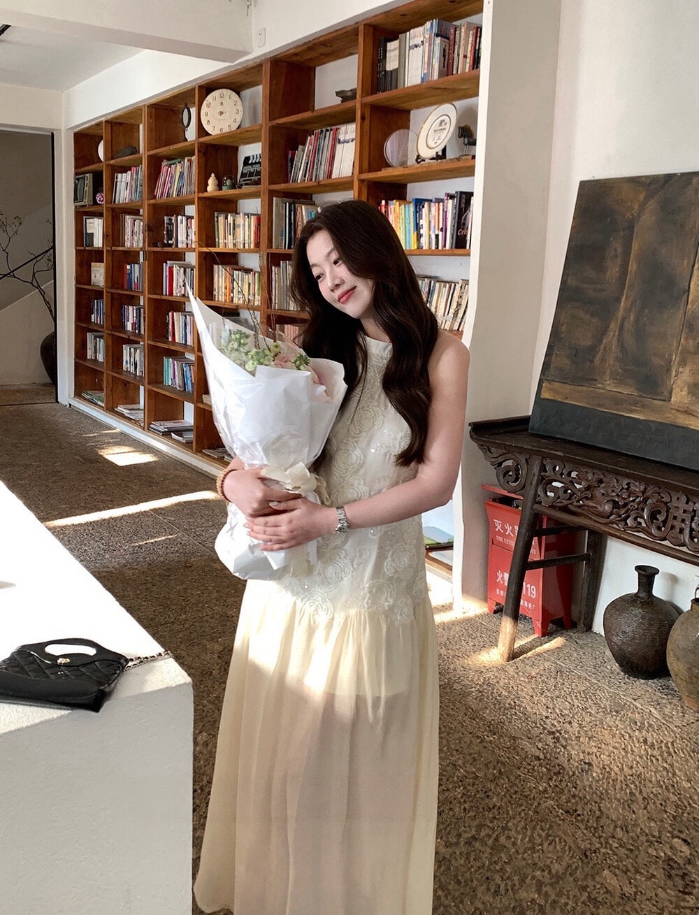 【加拿大直郵】 加拿大 SCENARIO 象牙輕語蕾絲連身裙 S-M碼 奶油色 乳白色 M