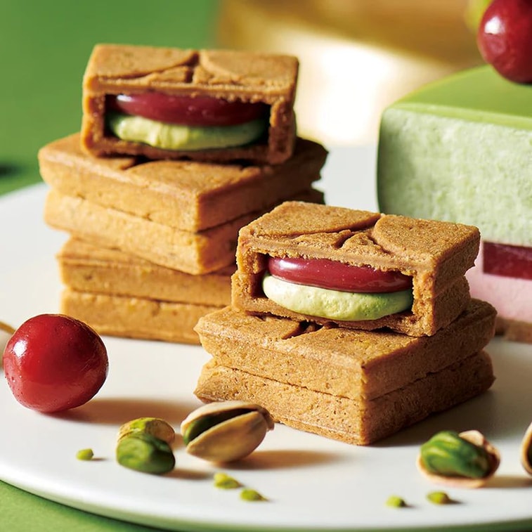 【日本直送】プレスバターサンドデザートシリーズ ピスタチオチェリー ダブルレイヤークリーム入りバタークッキー（4枚入り） 3