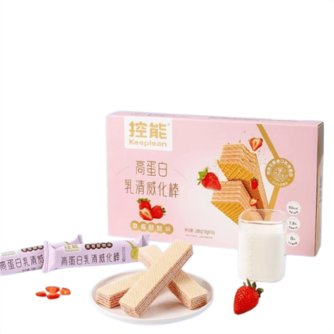 High Protein Whey Wafer Bar Strawberry And Cheese Filled Energy Powder Fitness Meal Replacement Filling Cheese 288g/ box