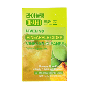 Liveling - Pineapple Cider Vinegar Cleanse Korean Plum Flavor 30 Sticks, 15.22 fl oz【 0 Sugar  Low Calories】