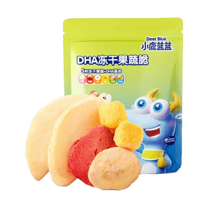 DHA 동결건조 과일&채소 크리스프, 1.06 oz【DHA 첨가 동결건조 아기 간식】