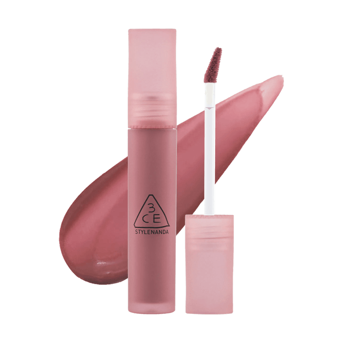 韩国3CE 水雾唇露 水润雾面唇釉 哑光成膜 持久不沾杯 #NIGHT TALK 玫瑰茶语 4.6g【重磅新色】