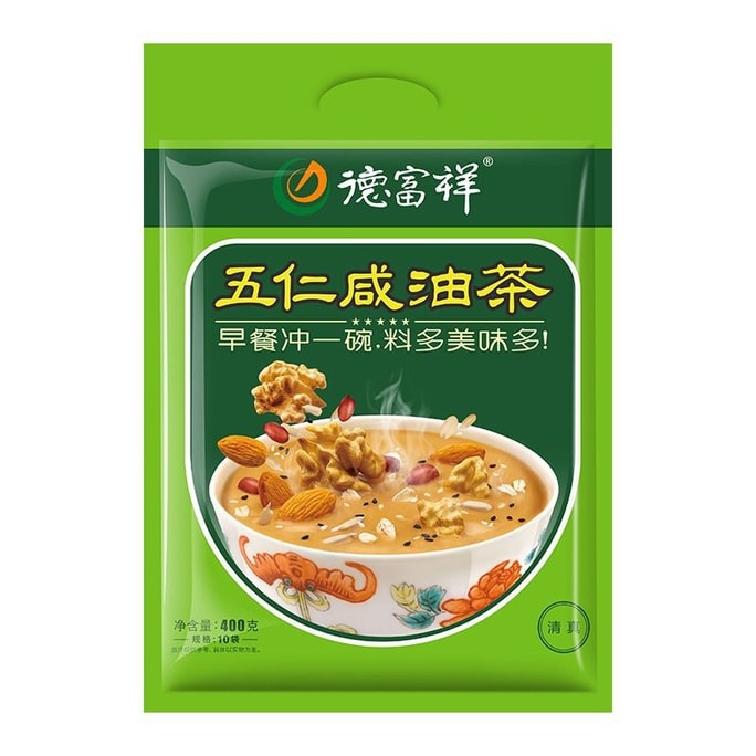 【中国直邮】德富祥 陕西油茶面 五仁咸油茶 速食食品 早餐便携冲饮代餐 400g