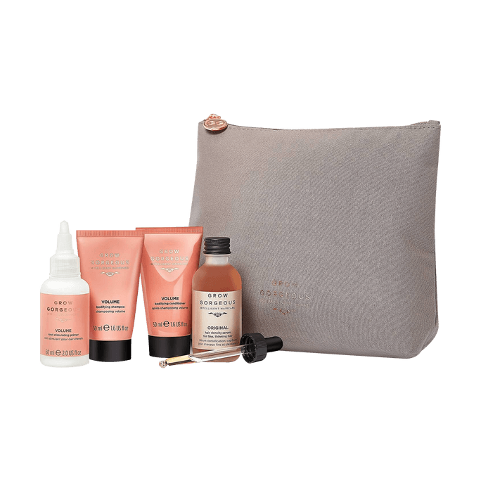 Volume Discovery Kit Travel Set 4pcs Hair Serum Shampoo Conditioner and Primer