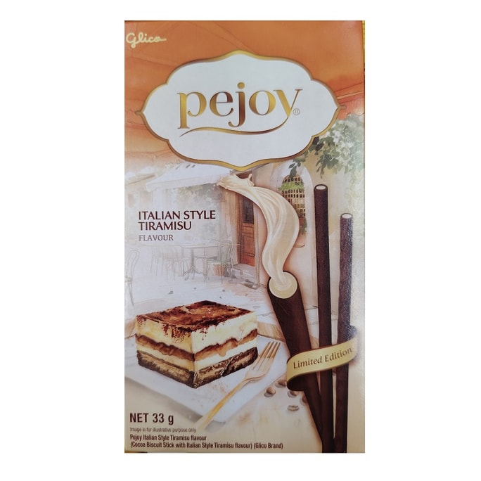 PEJOY Italian Style  Tiramisu Flavor Biscuit Sticks Limited Edition 33g