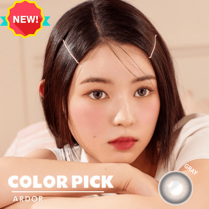 [한국에서 온 다이렉트 메일] 한국 COLOR PICK ARDOR GRAY 일일 일회용 콘택트렌즈, 색차 직경 13.9mm, 10개들이 박스 0도