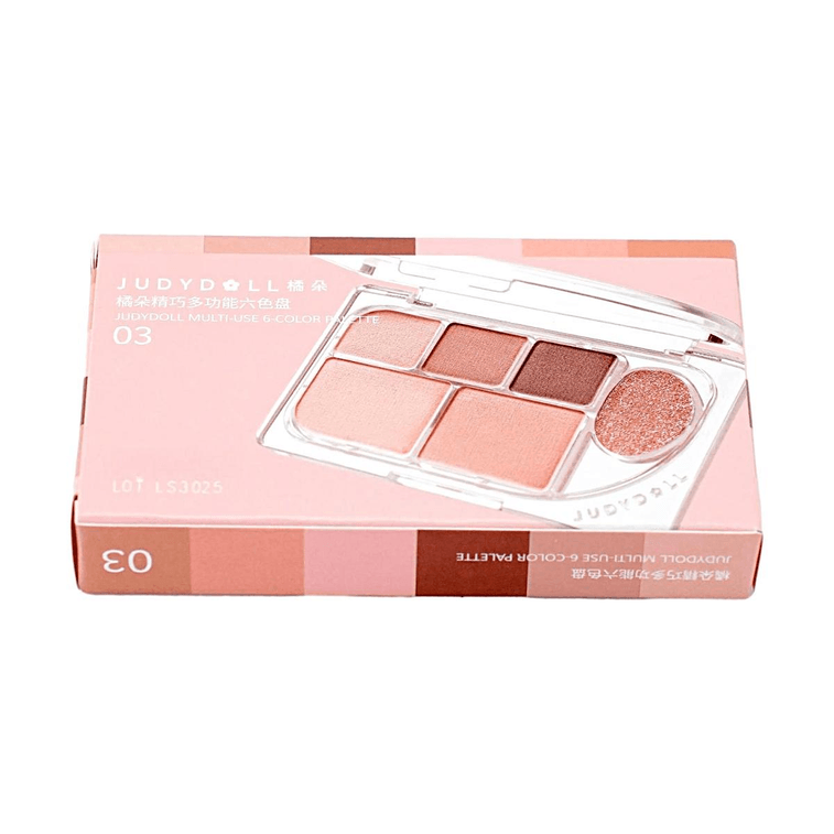 Elaborate 6-Colors Eyeshadow Palette, 0.28 oz. #03 Honeydew Melon | Shimmer & Matte All-in-One Eye & Cheek & Brightening 5