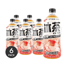 White Peach Jasmine Iced Tea Low Sugar, 30.43 fl oz *6【6 Packs】