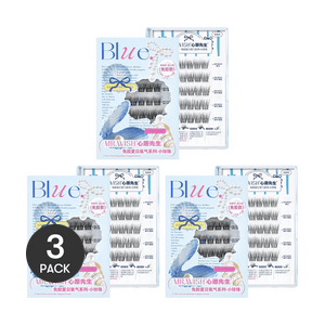 접착제 없이 사용 가능한 여름 산소 시리즈 리틀 펄 내추럴 스퀘어 팬 효과 속눈썹, 30개입 *3【실용적인 구성】