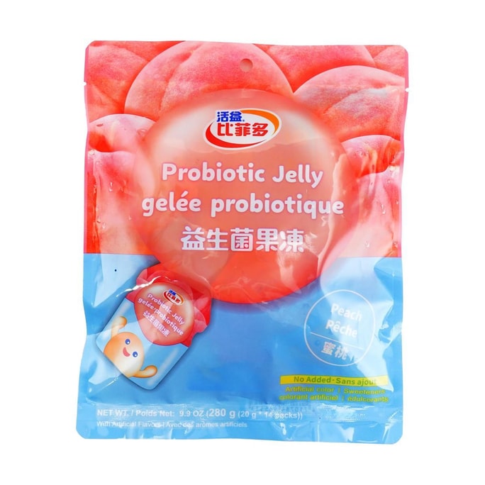 Bifido Probiotic Small Q Jelly - Peach, 14 Pieces, 9.87oz