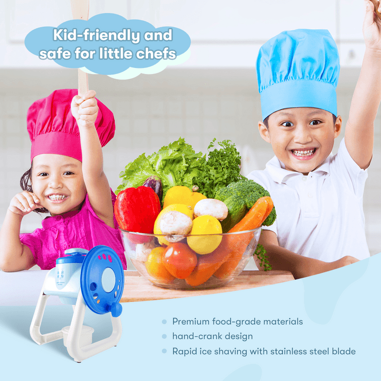 日本PEARL LIFE OUCHI DE 小型家用手动雪花冰沙刨冰机 绵绵冰机 便携手摇挫冰机 碎冰机 亲子DIY冷饮 儿童厨房玩具 带碗 单件入 蓝色 15