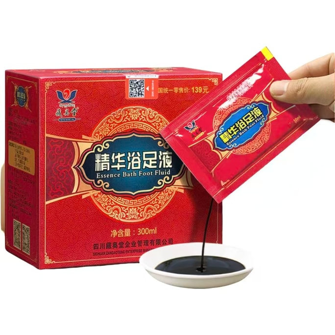 [중국 직배송] 장가오탕 에센스 족욕액, 쑥과 티베트 허브 족욕팩, 10ml 30개입/상자